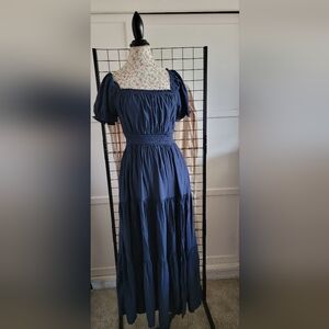 Zesica Elegant Navy Blue Maxi Dress Size Small
